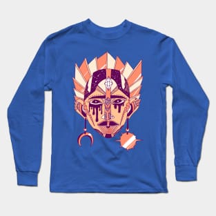 Peach African Mask No 12 Long Sleeve T-Shirt